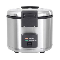 Βραστήρας ρυζιού ανοξείδωτης κατασκευής με πλαστικές λαβές και εσωτερικό κάδο με αντικολλητική επίστρωση