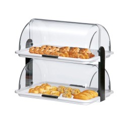 Μπουφέ βιτρίνα παρουσίασης ΙΙ δύο επιπέδων με πλαστική βάση και κάλυμμα plexiglass Μπουφέ βιτρίνα παρουσίασης ΙΙ δύο επιπέδων με πλαστική βάση και κάλυμμα plexiglass