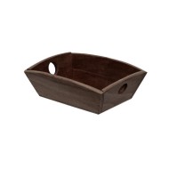 Ξύλινη ψωμιέρα διαστάσεων 16x13x6h cm χρώματος σκούρο καφέ