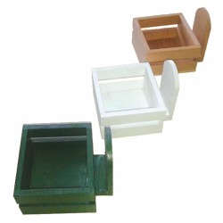 Ξύλινη θήκη για αλατοπίπερο 4 θέσεων χρώματος ανοιχτό καφέ