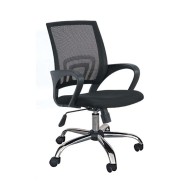 Πολυθρόνα γραφείου με ιδιαίτερο σχεδιασμό και στρογγυλεμένα μπράτσα ενδεδυμένη με μαύρο mesh ύφασμα σειρά A1850 Πολυθρόνα γραφείου με ιδιαίτερο σχεδιασμό και στρογγυλεμένα μπράτσα ενδεδυμένη με μαύρο mesh ύφασμα σειρά A1850