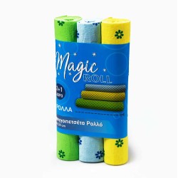 Ρολό σπογγοπετσέτας 1m συσκευασία 3 τεμάχια υπεραπορροφητική και ανθεκτική MAGIC