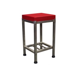 Ανοξείδωτος πάγκοs εργασίας με κόκκινη πλακα κοπής πολυαιθυλενίου πάχους 10cm διαστάσεων 40x40x90cm Ανοξείδωτος πάγκοs εργασίας με κόκκινη πλακα κοπής πολυαιθυλενίου πάχους 10cm διαστάσεων 40x40x90cm