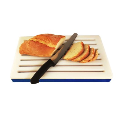 Σχάρα κοπής ψωμιού με δισκό συλλογής για τα ψίχουλα σε μπλε χρώμα από πολυαιθυλένιο διαστάσεων 45Χ28cm 