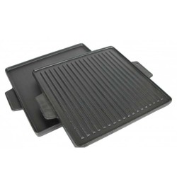 Τετράγωνη πλάκα ψησίματος μαντεμένια με χερούλια δυο όψεων 38x38x2cm Νο5 THERMOGATZ