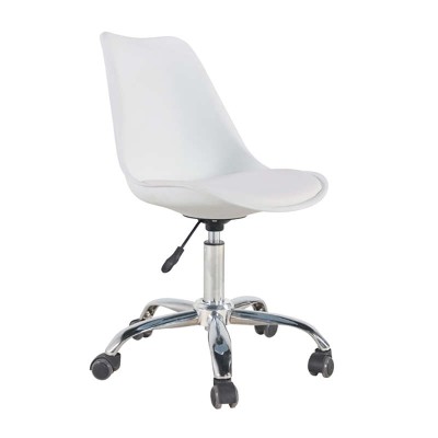 Καρέκλα γραφείου περιστρεφόμενη με κάθισμα από PP σε λευκό χρώμα σειρά BS1300