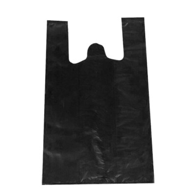 Τσάντα T-SHIRT HDPE σε μαύρο χρώμα διαστάσεων 30x50cm