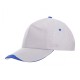 Πεντάφυλλο καπέλο τζόκεϊ One Size σε λευκό με μπλε ανοιχτή λεπτομέρεια μαλακό μέτωπο και ρυθμιζόμενο κλείσιμο με αυτοκόλλητο