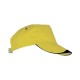 Καπέλο τζόκεϊ πεντάφυλλο με 2 κεντημένες οπές εξαερισμού και κυρτό γείσο σε κίτρινο χρώμα με μαύρη λεπτομέρεια One Size