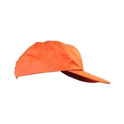 Καπέλο τζόκεϊ πεντάφυλλο σε πορτοκαλί χρώμα με κεντημένες οπές εξαερισμού και ρυθμιζόμενο κλείσιμο με αυτοκόλλητο One Size