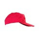 Πεντάφυλλο καπέλο τζόκεϊ 100% βαμβάκι με κυρτό γείσο και μαλακό μέτωπο σε κόκκινο χρώμα One Size