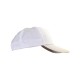 Πεντάφυλλο καπέλο τζόκεϊ 100% βαμβάκι με κυρτό γείσο και μαλακό μέτωπο σε λευκό χρώμα One Size
