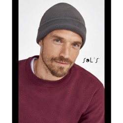 Unisex σκούφος φλις από 100% πολυέστερ 40g σε μαύρο χρώμα One Size