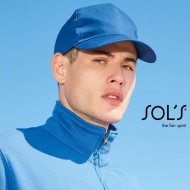 Πεντάφυλλο καπέλο με κυρτό γείσο 4 ραφές σταθερό μέτωπο και ρυθμιζόμενο κλείσιμο με αυτοκόλλητο σε γαλάζιο χρώμα One Size