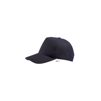 Καπέλο με κυρτό γείσο 4 ραφές πεντάφυλλο σταθερό μέτωπο και ρυθμιζόμενο κλείσιμο με αυτοκόλλητο σε σκούρο μπλε