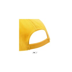 Καπέλο με κυρτό γείσο 4 ραφές πεντάφυλλο σταθερό μέτωπο και ρυθμιζόμενο κλείσιμο με αυτοκόλλητο σε χρυσό χρώμα One Size