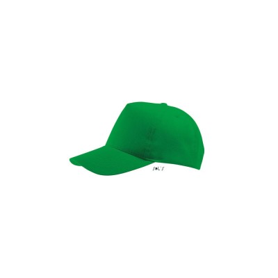 Καπέλο με κυρτό γείσο 4 ραφές πεντάφυλλο σταθερό μέτωπο και ρυθμιζόμενο κλείσιμο με αυτοκόλλητο σε πράσινο ανοιχτό One Size