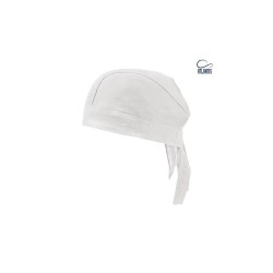 Μπαντάνα προσχηματισμένη με 4 πάνελ και πίσω δέσιμο από 100% βαμβάκι σε λευκό χρώμα