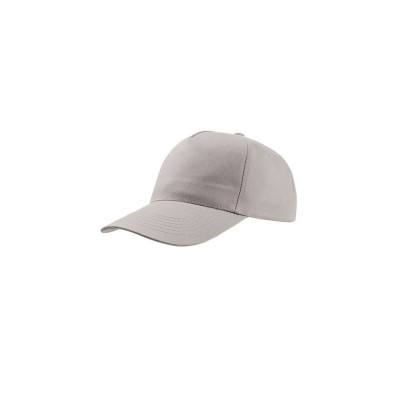 Πεντάφυλλο καπέλο τζόκεϊ με προσχηματισμένο γείσο και σταθερό μέτωπο από 100% βαμβάκι twill σε ανοιχτό γκρι