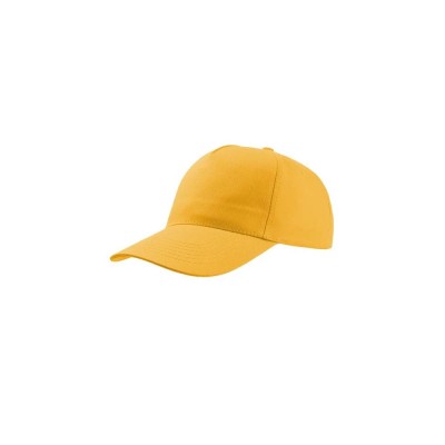 Καπέλο τζόκεϊ πεντάφυλλο σε κίτρινο χρώμα με 4 ραμμένες οπές για εξαερισμό προσχηματισμένο γείσο και σταθερό μέτωπο One Size