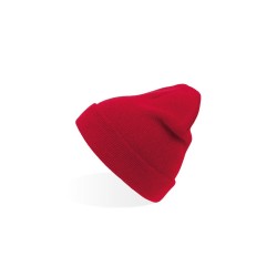 Σκούφος με γύρισμα και διπλή στρώση υφάσματος από 100% ακρυλικό 68g σε κόκκινο χρώμα One Size