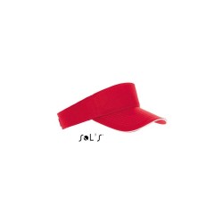 Καπέλο τύπου τέννις unisex σε κόκκινο χρώμα με προσχηματισμένο γείσο Sol s και ραφή   Καπέλο τύπου τέννις unisex σε κόκκινο χρώμα με προσχηματισμένο γείσο Sol s και ραφή
