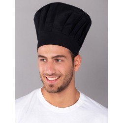 Σκούφος μαγείρων με πίσω κλείσιμο με velcro διαστάσεων 25 x 29,5cm σε μαύρο χρώμα