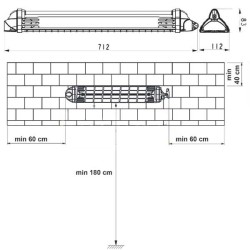 Επίτοιχος στεγνωτήρας μαλλιών ξενοδοχειακού τύπου SOFT DRY PLUS 900W 60m³/h VORTICE Ιταλίας