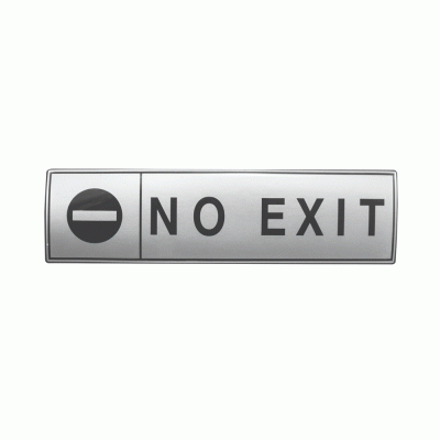 Πινακίδα σμάλτου με ένδειξη «no exit» διαστάσεων 5x17cm