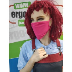 Μάσκα προσώπου σε φούξια χρώμα σετ τριών (3) τεμαχίων βαμβακερή με διπλό ύφασμα γενικής χρήσης ελληνικής κατασκευής