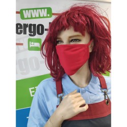 Μάσκα προσώπου βαμβακερή με διπλό ύφασμα γενικής χρήσης σε κόκκινο χρώμα ελληνικής κατασκευής σετ τριών (3) τεμαχίων