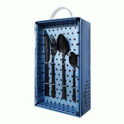 Μαχαιροπίρουνα σετ 24 τμχ σειρά Porto Black μαύρα