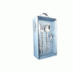 Μαχαιροπίρουνα σετ 24 τμχ σε βαλίτσα ξύλινη μαύρη σειρά LISBON