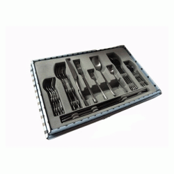 Μαχαιροπίρουνα σετ των 24 τμχ σε κλασικό κουτί σειρά CUBA BLACK