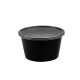 Σετ κύπελο πλαστικό injection ΡΡ Microwave χρώματος μαύρο με διάφανο καπάκι χωρητικότητας 34oz