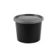 Σετ κύπελο πλαστικό injection ΡΡ Microwave χρώματος μαύρο με διάφανο καπάκι χωρητικότητας 25oz