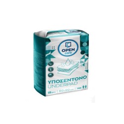 Απορροφητικά υποσέντονα διαστάσεων 60x90cm τιρκουάζ σε συσκευασία 15 τεμαχίων Open Care