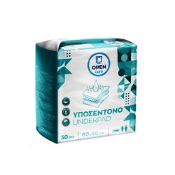 Απορροφητικά υποσέντονα διαστάσεων 60x90cm τιρκουάζ σε συσκευασία 30 τεμαχίων Open Care