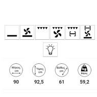 Κουζίνα αερίου με γυάλινο καπάκι TGS 7000 IX MULTIGAS INOX  θερμικά ασφαλείας ενεργειακής κλάσης Α