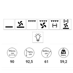Κουζίνα αερίου με γυάλινο καπάκι TGS 7000 IX MULTIGAS INOX  θερμικά ασφαλείας ενεργειακής κλάσης Α