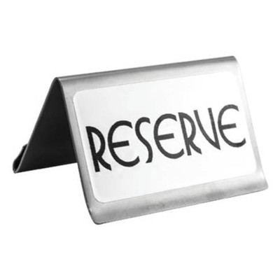 Επιτραπέζια σήμανση RESERVE INOX με διαστάσεις 6x4hcm