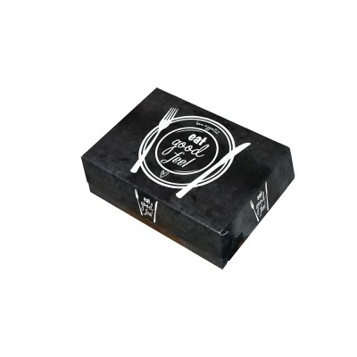 Κουτί ψητοπωλείου για μεγάλη ποικιλία με επένδυση αλουμινίου Z18 διαστάσεων 25x17,2x6,5hcm χρώματος μαύρο
