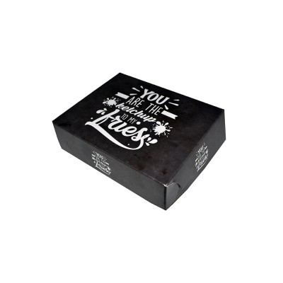 Κουτί ψητοπωλείου ιδανικό για πατάτες με επένδυση αλουμινίου Z8 διαστάσεων 17x13.5x5.5hcm χρώματος μαύρο