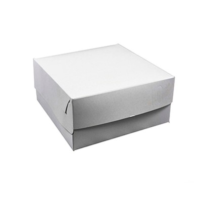 Κουτί ζαχαροπλαστείου λευκό με αλουμίνιο διαστάσεων 35x50x10cm