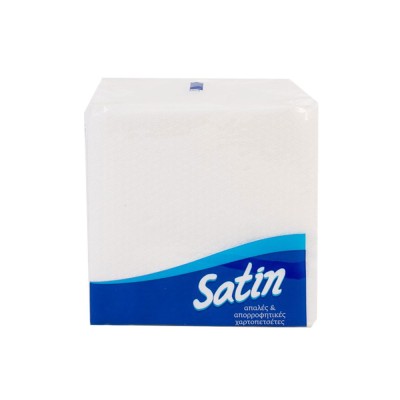 Χαρτοπετσέτες Satin Maxi διαστάσεων 28x28cm λευκό χρώμα σε συσκευασία 50 φύλλων