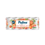 Χαρτί υγείας με άρωμα ροδάκινο 3 φύλλων 95gr σε συσκευασία 10 ρολών Pufina Lux Χαρτί υγείας με άρωμα ροδάκινο 3 φύλλων 95gr σε συσκευασία 10 ρολών Pufina Lux
