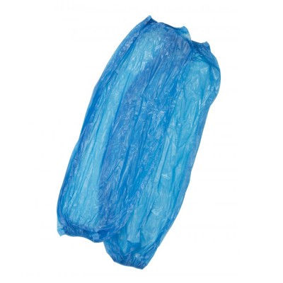 Επιμανίκια πλαστικά μιας χρήσης σε μπλε χρώμα συσκευασία 100 τεμαχίων
