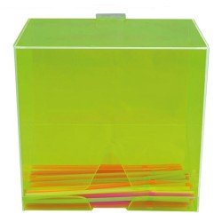 Ντισπένσερ για καλαμάκια ακρυλικό σε πράσινο χρώμα 1 όψης 26x18x25hcm Ντισπένσερ για καλαμάκια ακρυλικό σε πράσινο χρώμα 1 όψης 26x18x25hcm