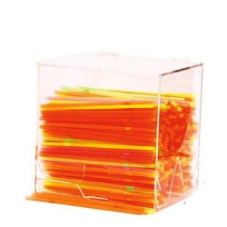 Ντισπένσερ ακρυλικό διάφανο για καλαμάκια 2 όψεων διαστάσεων 26x20x25hcm Ντισπένσερ ακρυλικό διάφανο για καλαμάκια 2 όψεων διαστάσεων 26x20x25hcm