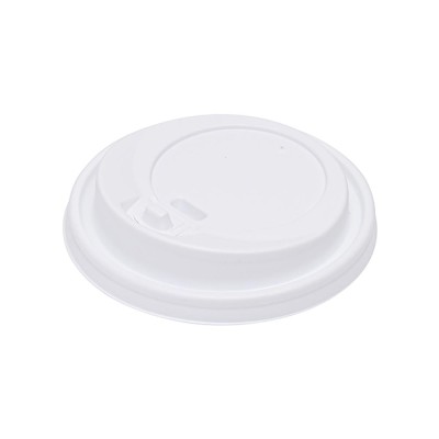 Καπάκι με στόμιο πιπίλα και τάπα για ποτήρια 8-12oz (80mm) σε λευκό χρώμα σε συσκευασία 100 τεμαχίων